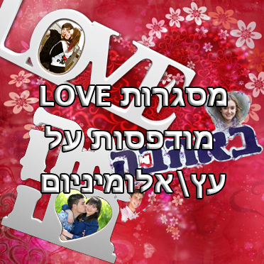 מסגרות LOVE מודפסות-עץ\אלומיניום ועוד